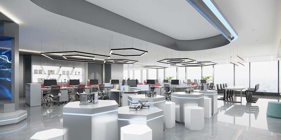 辦公區(qū)設(shè)計(jì)效果圖-深圳文豐裝飾